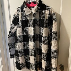 plaid pea coat